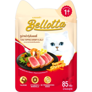 Bellotta Adult Cat Pouch Tuna Topping Shrimp in Jelly 85gm image