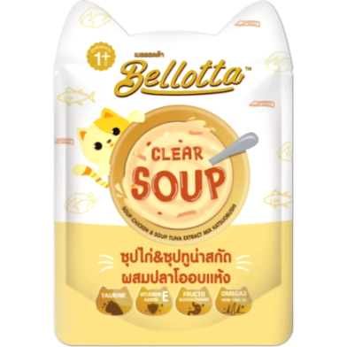 Bellotta Clear Soup Tuna and Chicken Extract Mix Katsuobushi For Cat 40gm image