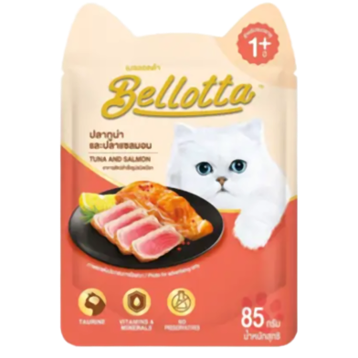 Bellotta Pouch Tuna Topping Salmon In Jelly 85g image