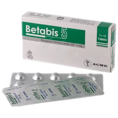 Betabis Bisoprolol Fumarate 5 mg 10's Strip Tablet image