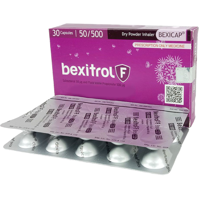 Bexitrol F 50 mcgPlus 500 mcg Inhalation 10's Strip Capsule image