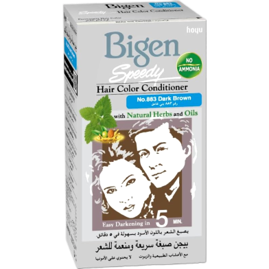 Bigen Speedy Hair Color Conditioner Dark Brown No.883 For Unisex 80gm image