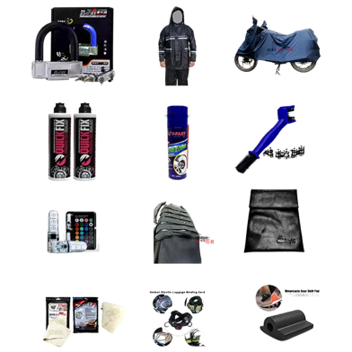Bike Essential Pack With Must Have Items For Biker 12 Items Random Color Selection image