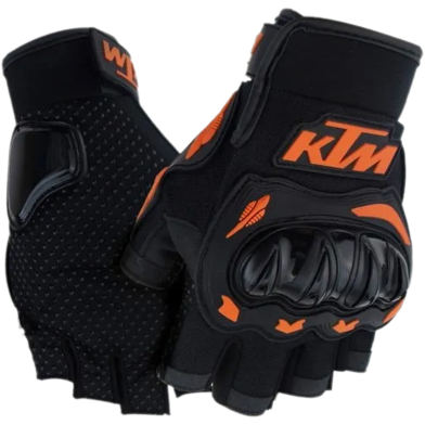 Bike Riding Half Finger KTM Gloves Black - 1 Pair image