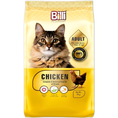 Billi Adult Dry Cat Food - Real Chicken 3kg | Adult Dry Cat Food image