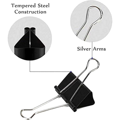 Binder Clips Paper Clip Black 1 Box 25mm image