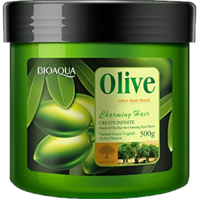 Bioaqua Hair Care Olive Oil Hair Mask Moisturizer Deep Repair Dry Damaged Hair For Smooth Cream Hair Cream - 500 gm image