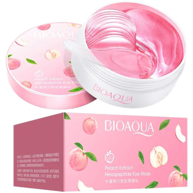 Bioaqua Peach Moisturizing Eye Mask Firming Anti-puffiness Remove Dark Circle Hexapeptide Eye-60pcs image