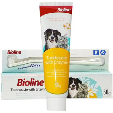 Bioline Cat And Dog Toothpaste With Enzyme 50G image