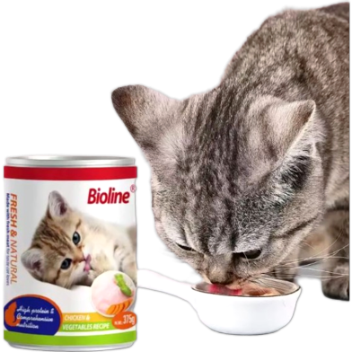 Bioline Cat Can Food - Chicken Flavor 375g | 6 Month Plus All Breed Cats image
