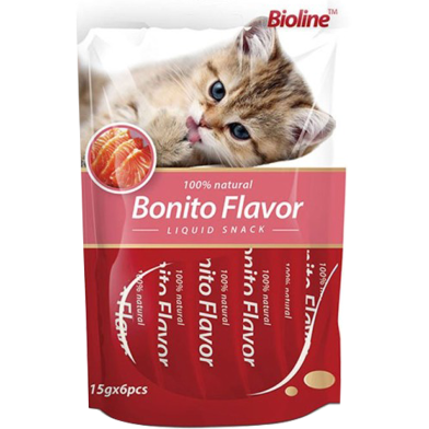 Bioline Cat Treat - Bonito Flavor 6pcs Pack (15g x 6) | All Age Cats image