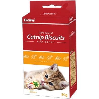Bioline Catnip Biscuit Food - Cod 80g | Catnip image