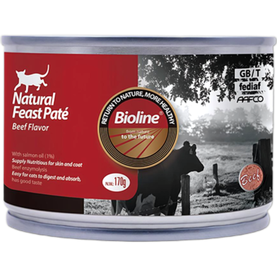 Bioline Natural Feast Pate Cat Can - Beef Flavor 170g | All Age Cat image