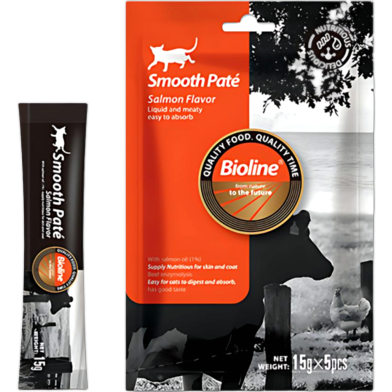 Bioline Natural Feast Smooth Pate-Salmon Flavor (15gx5pcs) | Cat Treat image