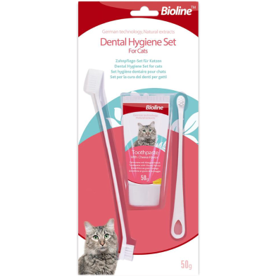 Bioline Toothpaste And Brush Set For Cat 50g image