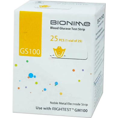 Bionime GS100 Blood Glucose Strips 25 Pcs image