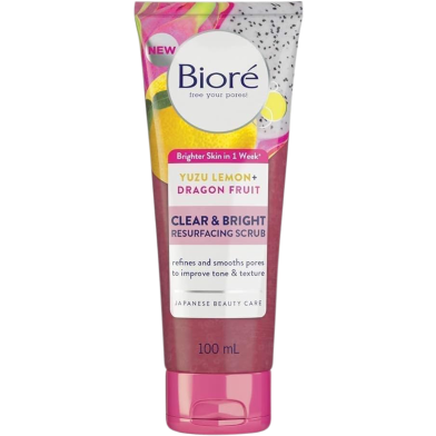 Biore Clear And Bright Resurfacing Scrub Exfoliator 100ml image