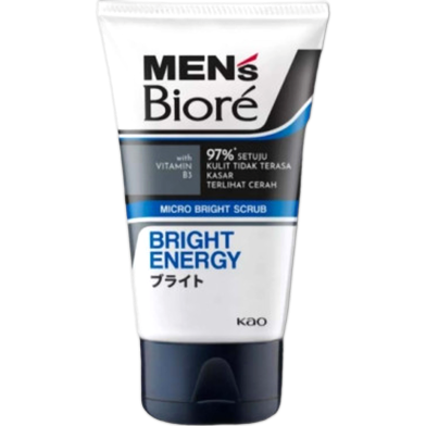 Biore Men's Bright Energy Scrub Facial Wash 100g image