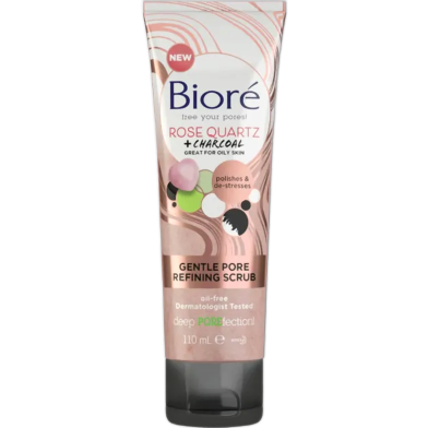 Biore Rose Quartz Charcoal Gentle Pore Refining Scrub 110ml image