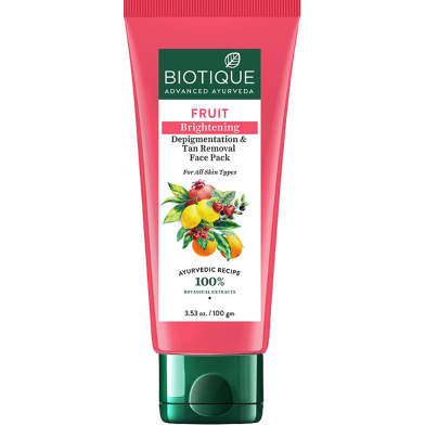 Biotique Fruit Depigmentation and Tan Removal Face Pack 100 gm -353818006 image