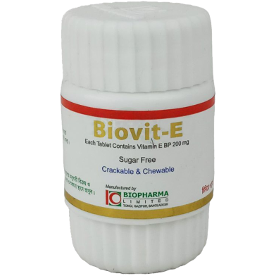 Biovit-E 200 mg Chewable 15's Pack Tablet image