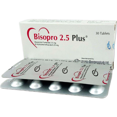 Bisopro Plus 2.5 mg Six Point Twenty Five mg Tablet 10's Strip image