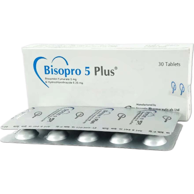 Bisopro Plus 5 mg 6.25 mg Tablet 10's Strip image