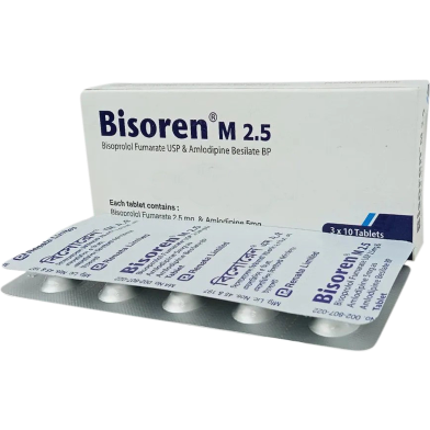 Bisoren M 2.5 mg 5 mg Tablet 10's Strip image