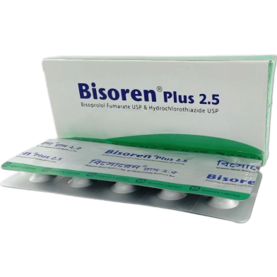 Bisoren Plus 2.5 mg, 6.25 mg Tablet 10's Strip image