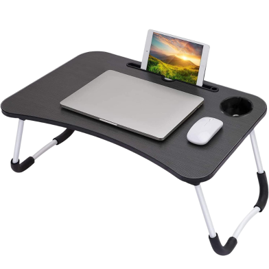 Folding Laptop Table - Portable Study and Work Desk for Bed, Sofa and Floor Use image