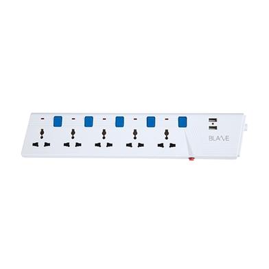 Blaze Smart Extension Socket 5 SKT, 2 Pin, 3 Yard USB image