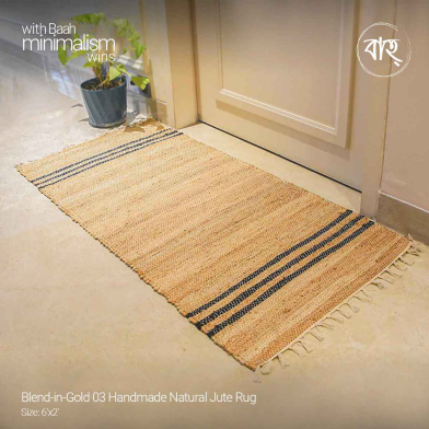 Blend In Gold 03 Handmade Natural Jute Rug 6' X 2' image