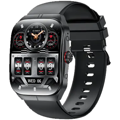 Blisbond Crescent AMOLED Display Bluetooth Calling Smart Watch - Black image