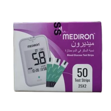 Blood Glucose Test Strips 50 Pcs 1 Box Mediron image