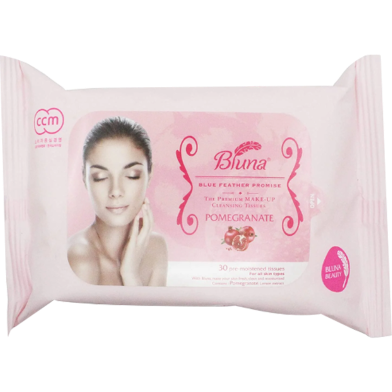 Bluna Pomegranate Premium Make-Up Cleansing Tissue 30pcs image