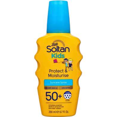 Boots Soltan Kids Protect Plus Moisturise Spray SPF 50 Plus 200ml image