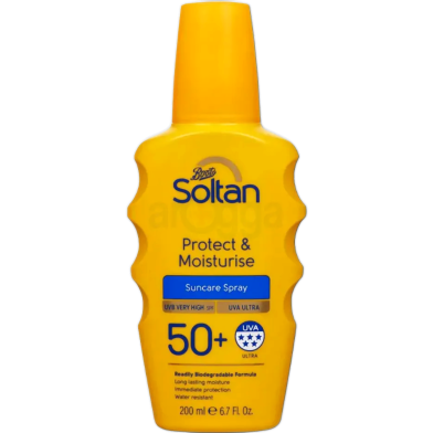 Boots Soltan Protect and Moisturise Suncare Spray SPF50 Plus 200 ml image