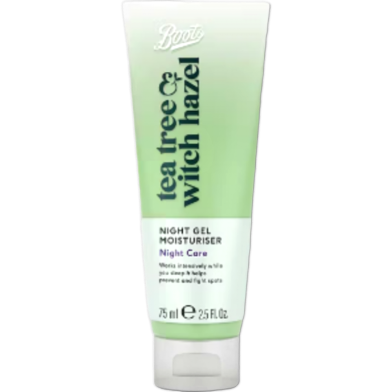 Boots Tea Tree Witch Hazel Night Treatment Gel 75ml image