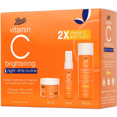 Boots Vitamin C Brightening Night Time Routine 3pcs Set image
