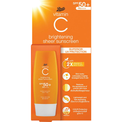 Boots Vitamin C Brightening Sheer Sunscreen SPF50 30ml image