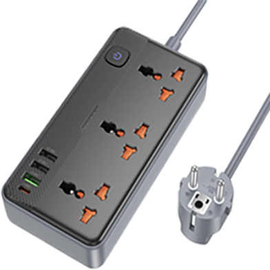Borofone 3 Position Multi Socket (PD20W/1C3A) EU Black - BAC3A Roy image