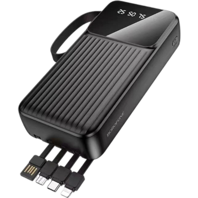 Borofone Smart Power Bank With 4 Cables 20000 Mah Black image