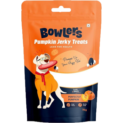 Bowlers Dog Pumpkin Jerky Treats Lean for Health Dog Food Pumpkin Jerky Treats Lean 70 gm image