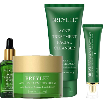 Breylee Acne Treatment Set 4 Pcs (Facial Cleanser, Acne Gel, Serum ,Cream) image