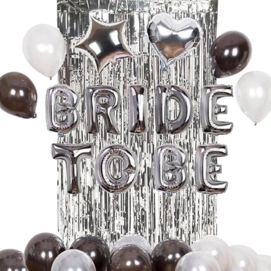 Bride To Be Silver Metallic Foil Balloon Banner 16 Inch For Wedding Festival Anniversary Bachelorette image