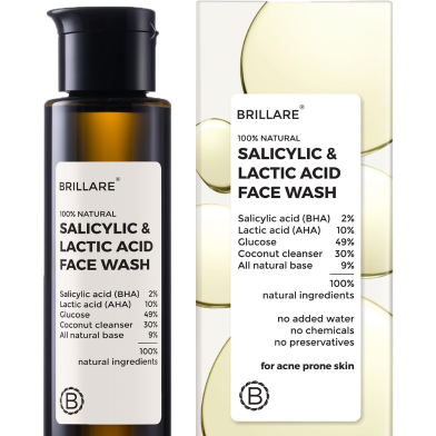 Brillare Salicylic and Lactic Acid Face Wash Useful for Clear Acne Prone Skin 100 percent Natural with Salicylic Acid -526225603 image