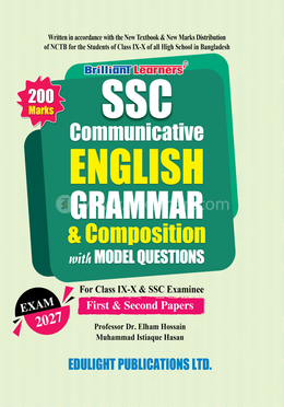 Brilliant Learners Communicative English Grammar and Composition with Model Questions 1st o 2nd Paper - Class 9-10 image