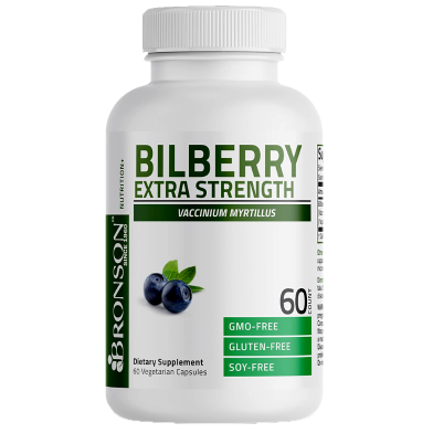 Bronson Bilberry Extra Strength Vaccinium Myrtillus - 60 Vegetarian Capsules -522738462 image