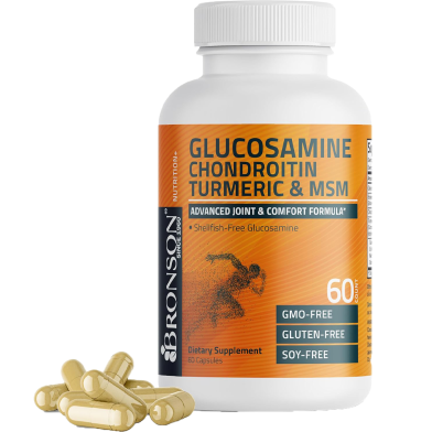 Bronson Glucosamine Chondroitin Turmeric and MSM 60 Count Capsules -513230974 image