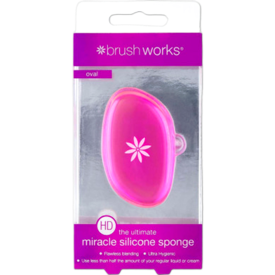 Brushworks HD Miracle Silicone Sponge - Oval Pink image